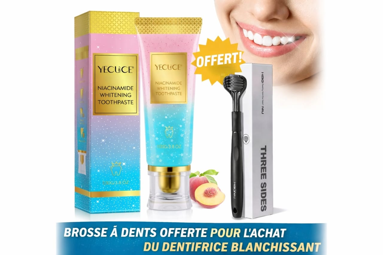 Dentifrice YECUCE + Brosse à dent Trois tête offerte